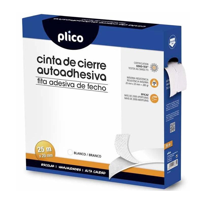 PLICO CINTA DE CIERRE AUTOADHESIVA 20MM X 25M BLANCO