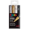 POSCA ESTUCHE 4 MARCADORES PC-1M/4C NO PERMANENTE PUNTA FINA 0.7MM C/SURTIDOS BWSG