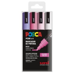 POSCA MARCADOR PC-5M/4C NO PERMANENTE 1.8MM-2.5MM COLORES SURTIDOS DULCES -ESTUCHE 4U-