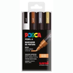 POSCA MARCADOR PC-5M/4C NO PERMANENTE 1.8MM-2.5MM COLORES SURTIDOS GALAXIA -ESTUCHE 4U-