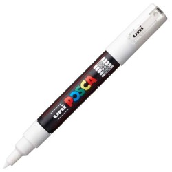 POSCA MARCADOR PC-1M NO PERMANENTE PUNTA FINA 0.7-1MM BLANCO