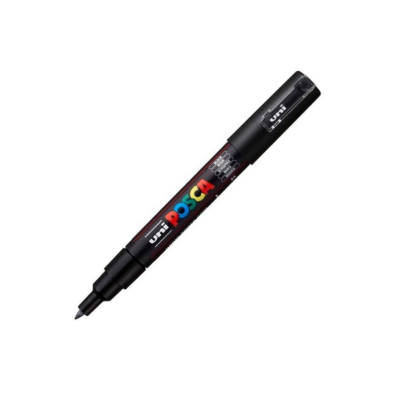 POSCA MARCADOR PC-1M NO PERMANENTE PUNTA FINA 0.7-1MM NEGRO