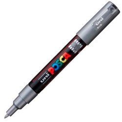 POSCA MARCADOR PC-1M NO PERMANENTE PUNTA FINA 0.7-1MM PLATA