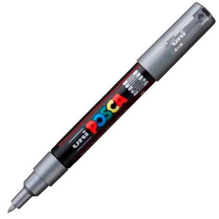 POSCA MARCADOR PC-1M NO PERMANENTE PUNTA FINA 0.7-1MM PLATA