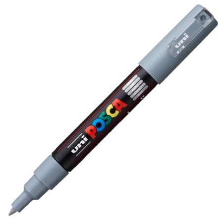POSCA MARCADOR PC-1M NO PERMANENTE PUNTA FINA 0.7-1MM GRIS