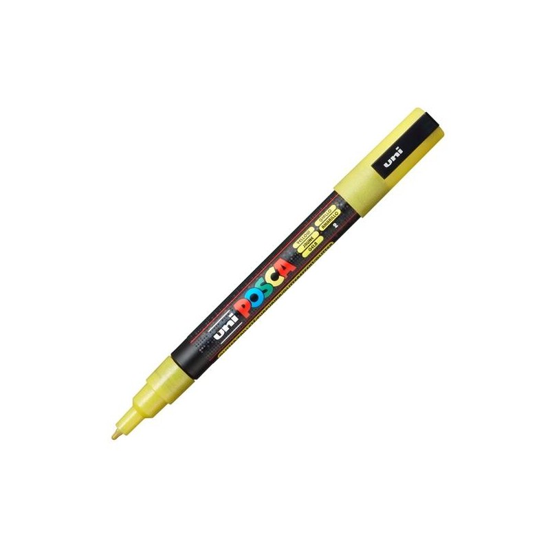 POSCA MARCADOR PC-3ML PUNTA CÓNICA 0,9 - 1,3 MM AMARILLO PURPURINA