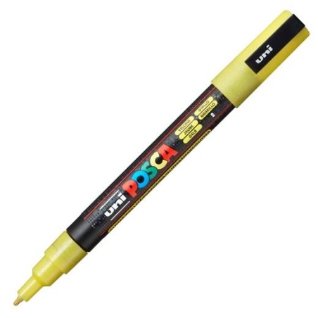 POSCA MARCADOR PC-3ML PUNTA CÓNICA 0,9 - 1,3 MM AMARILLO PURPURINA