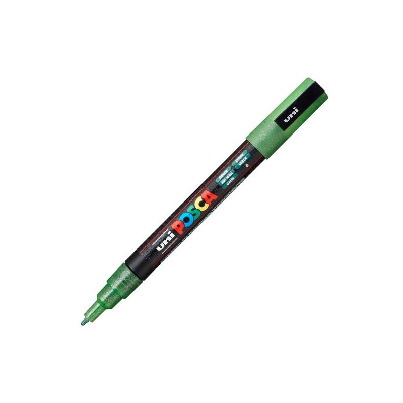 POSCA MARCADOR PC-3ML PUNTA CÓNICA 0,9 - 1,3 MM VERDE PURPURINA