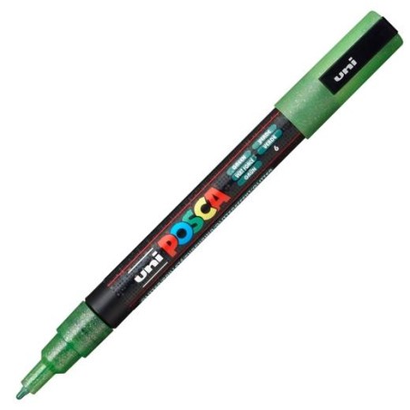 POSCA MARCADOR PC-3ML PUNTA CÓNICA 0,9 - 1,3 MM VERDE PURPURINA