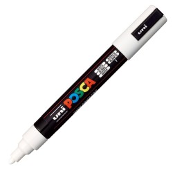 POSCA MARCADOR PC-5M NO PERMANENTE PUNTA FORMA DE BALA 1,8 - 2,5 MM BLANCO