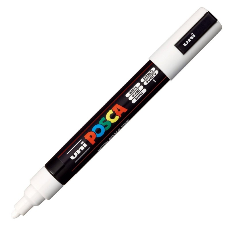 POSCA MARCADOR PC-5M NO PERMANENTE PUNTA FORMA DE BALA 1,8 - 2,5 MM BLANCO