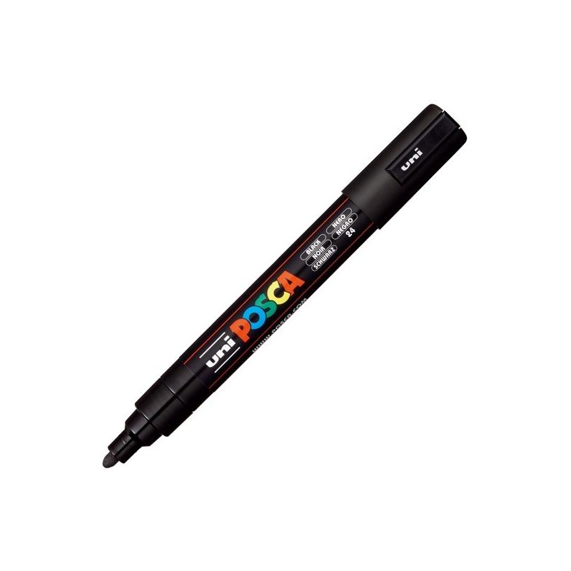 POSCA MARCADOR PC-5M NO PERMANENTE PUNTA FORMA DE BALA 1,8 - 2,5 MM NEGRO