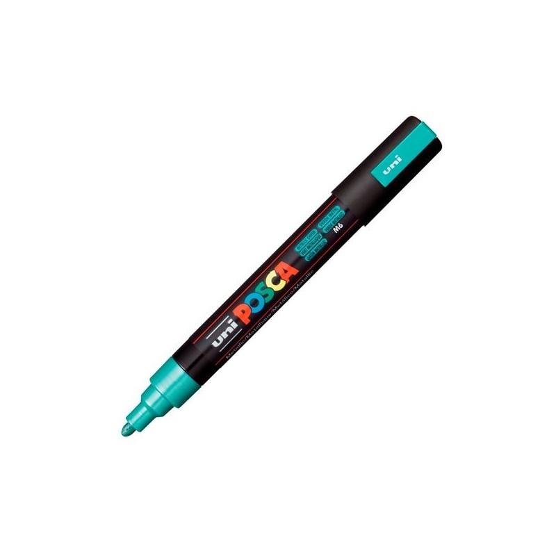 POSCA MARCADOR PC-5M NO PERMANENTE PUNTA FORMA DE BALA 1,8 - 2,5 MM VERDE METÁLICO