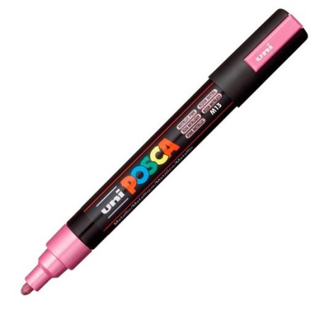 POSCA MARCADOR PC-5M NO PERMANENTE PUNTA FORMA DE BALA 1,8 - 2,5 MM ROSA METÁLICO