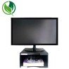 ARCHIVO 2000 SOPORTE MONITOR ERGOSOSTENIBLE CON COMPARTIMENTO INFERIOR NEGRO