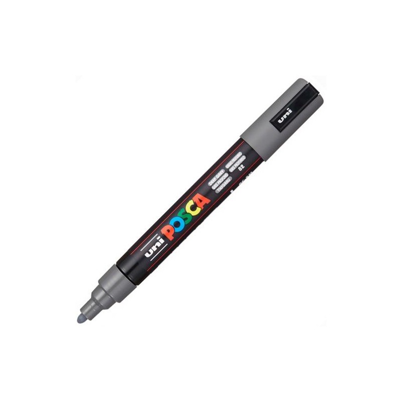 POSCA MARCADOR PC-5M NO PERMANENTE PUNTA FORMA DE BALA 1,8 - 2,5 MM GRIS PROFUNDO