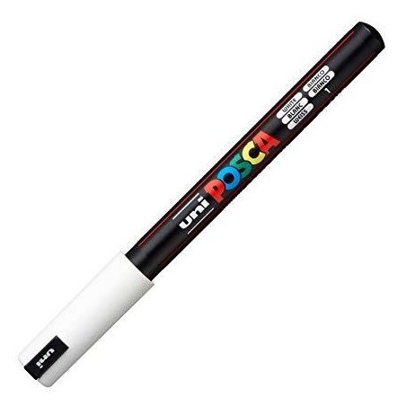 POSCA MARCADOR PC-1MR NO PERMANENTE PUNTA EXTRAFINA 0.7MM BLANCO