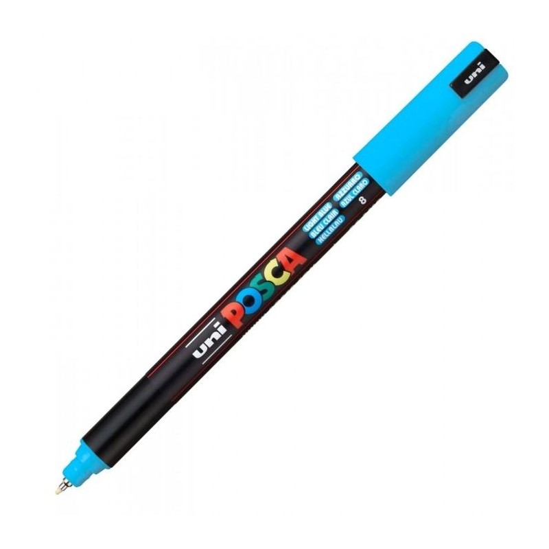 POSCA MARCADOR PC-1MR NO PERMANENTE PUNTA EXTRAFINA 0.7MM AZUL CLARO