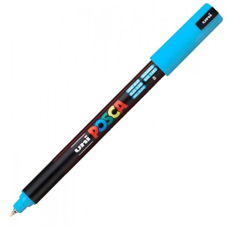POSCA MARCADOR PC-1MR NO PERMANENTE PUNTA EXTRAFINA 0.7MM AZUL CLARO