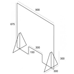 ARCHIVO 2000 MAMPARA DE PROTECCIÓN SOBREMESA 900X675MM C/VENTANA METACRILATO 5MM TRANSPARENTE