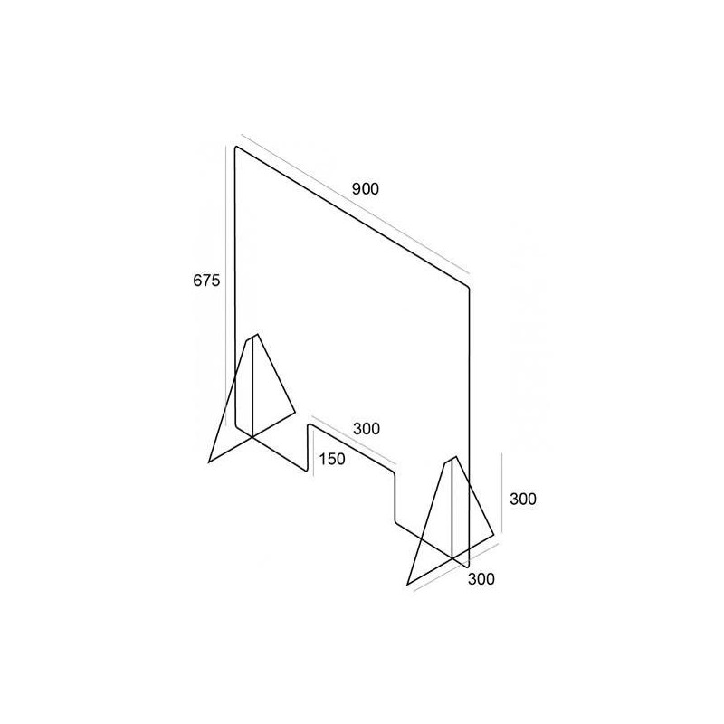 ARCHIVO 2000 MAMPARA DE PROTECCIÓN SOBREMESA 900X675MM C/VENTANA METACRILATO 5MM TRANSPARENTE