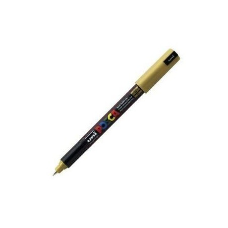 POSCA MARCADOR PC-1MR NO PERMANENTE PUNTA EXTRAFINA 0.7MM ORO