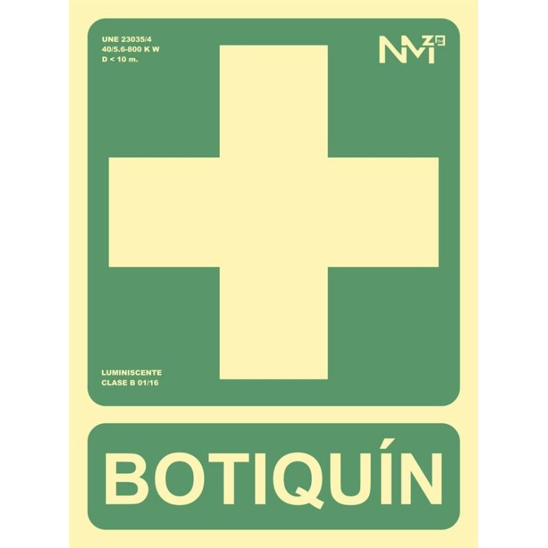 ARCHIVO 2000 SEÑAL "BOTIQUÍN" 224X300 PVC VERDE
