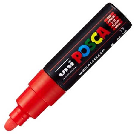 POSCA MARCADOR PC-7M NO PERMANENTE PUNTA FORMA DE BALA 4,5-5,5MM ROJO