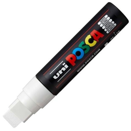 POSCA MARCADOR PC-17K NO PERMANENTE PUNTA BISELADA 15MM BLANCO