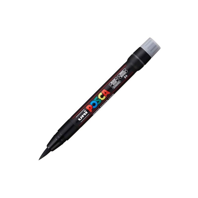 POSCA MARCADOR PCF-350 NO PERMANENTE PUNTA ACRÍLICA ESTILO PINCEL NEGRO