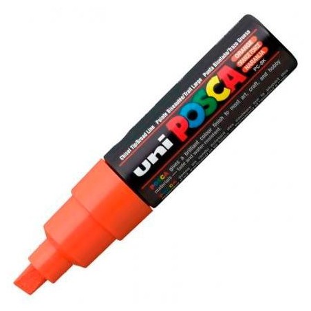 POSCA MARCADOR PC-8K NO PERMANENTE PUNTA BISELADA 8.0MM NARANJA