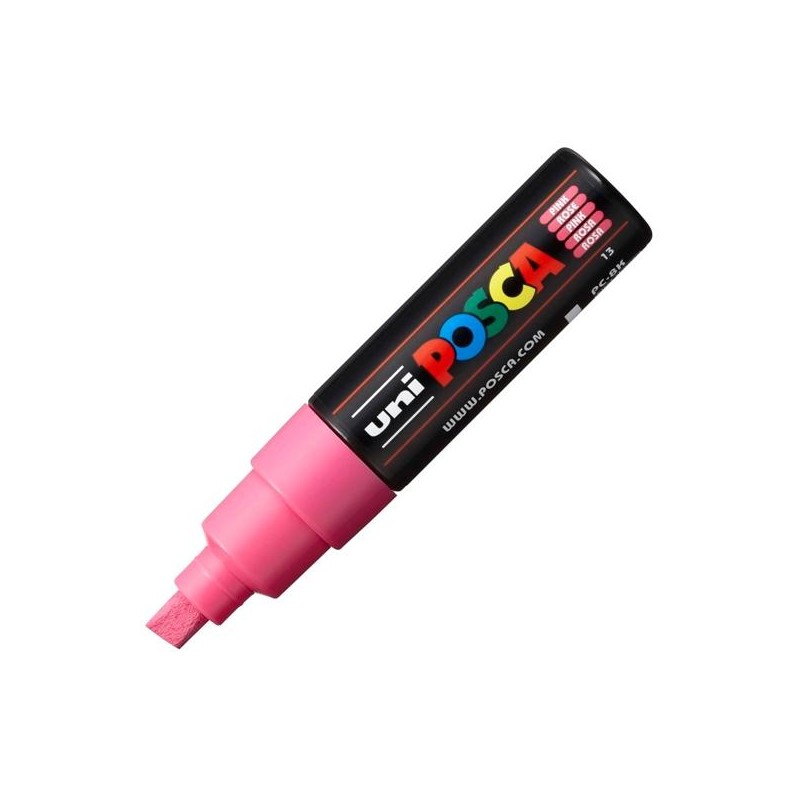 POSCA MARCADOR PC-8K NO PERMANENTE PUNTA BISELADA 8.0MM ROSA