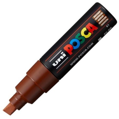 POSCA MARCADOR PC-8K NO PERMANENTE PUNTA BISELADA 8.0MM MARRÓN