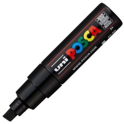 POSCA MARCADOR PC-8K NO PERMANENTE PUNTA BISELADA 8.0MM NEGRO