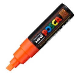 POSCA MARCADOR PC-8K NO PERMANENTE PUNTA BISELADA 8.0MM NARANJA FLUOR