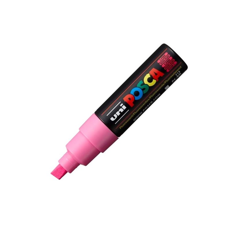 POSCA MARCADOR PC-8K NO PERMANENTE PUNTA BISELADA 8.0MM ROSA FLUOR