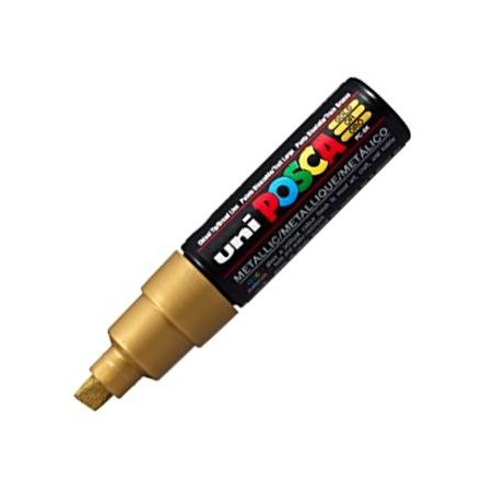 POSCA MARCADOR PC-8K NO PERMANENTE PUNTA BISELADA 8.0MM ORO METÁLICO
