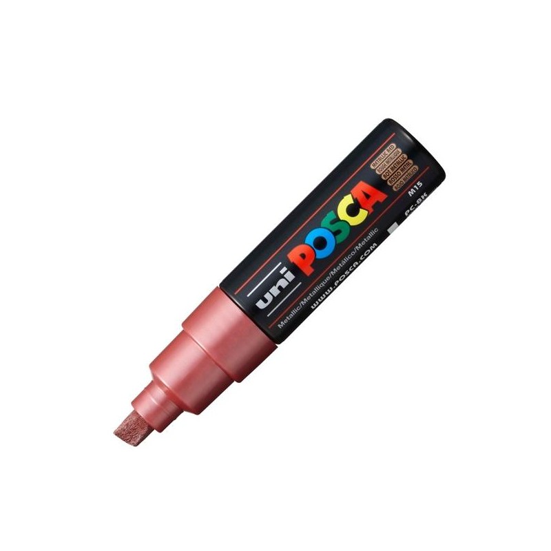 POSCA MARCADOR PC-8K NO PERMANENTE PUNTA BISELADA 8.0MM ROJO METÁLICO