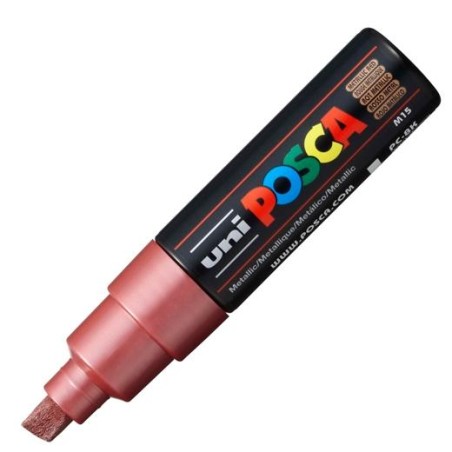 POSCA MARCADOR PC-8K NO PERMANENTE PUNTA BISELADA 8.0MM ROJO METÁLICO