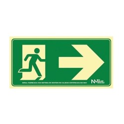 ARCHIVO 2000 SEÑAL "SALIDA DE EMERGENCIA DERECHA" 160X320 PVC VERDE