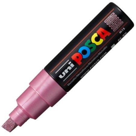 POSCA MARCADOR PC-8K NO PERMANENTE PUNTA BISELADA 8.0MM ROSA METÁLICO