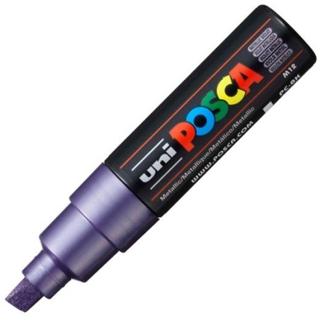 POSCA MARCADOR PC-8K NO PERMANENTE PUNTA BISELADA 8.0MM VIOLETA METÁLICO