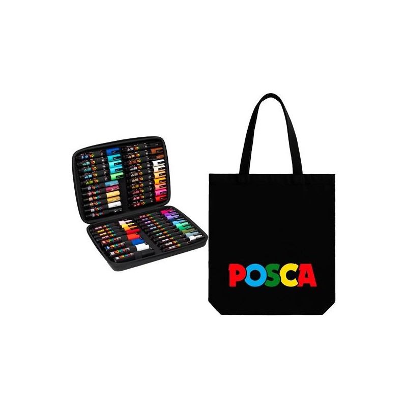 POSCA MALETÍN PREMIUM NEOPRENO MARCADOR SURTIDO 40P + BOLSA TELA REGALO