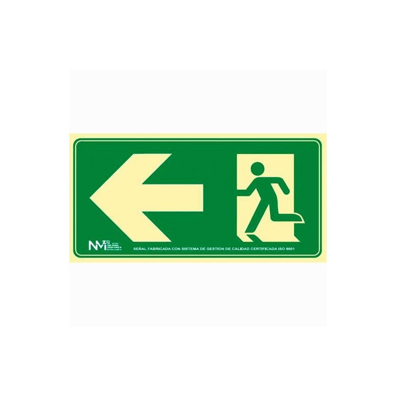 ARCHIVO 2000 SEÑAL "SALIDA DE EMERGENCIA IZQUIERDA" 160X320 PVC VERDE