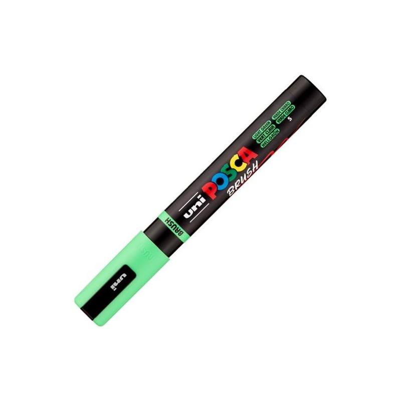 POSCA MARCADOR PC-5BR BRUSH PUNTA M SEMIFLEXIBLE VERDE CLARO