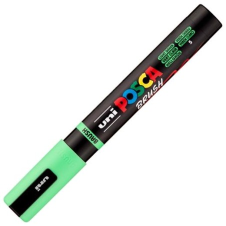 POSCA MARCADOR PC-5BR BRUSH PUNTA M SEMIFLEXIBLE VERDE CLARO