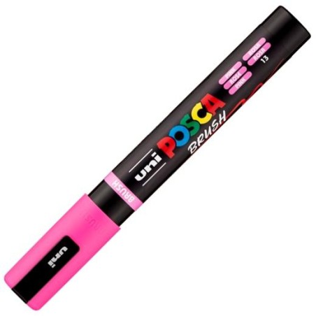 POSCA MARCADOR PC-5BR BRUSH PUNTA M SEMIFLEXIBLE ROSA