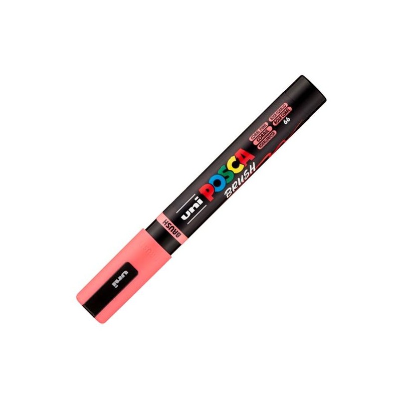POSCA MARCADOR PC-5BR BRUSH PUNTA M SEMIFLEXIBLE ROSA CORAL