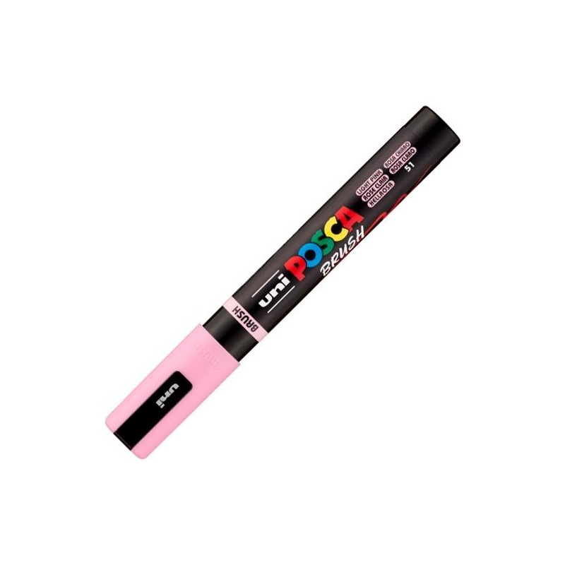 POSCA MARCADOR PC-5BR BRUSH PUNTA M SEMIFLEXIBLE ROSA CLARO