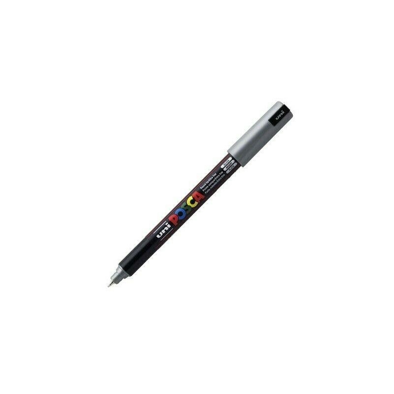 POSCA MARCADOR PC-1MR NO PERMANENTE PUNTA EXTRAFINA 0.7MM PLATA